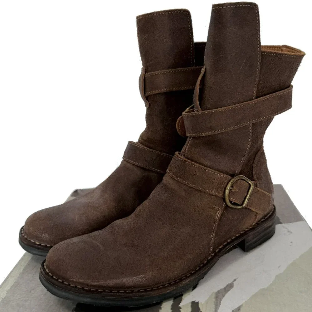 FIORENTINI + BAKER 2-Buckle Eternity 713 Moto Boots Levanzo Ice Size 38.5 NIB - Picture 5 of 14